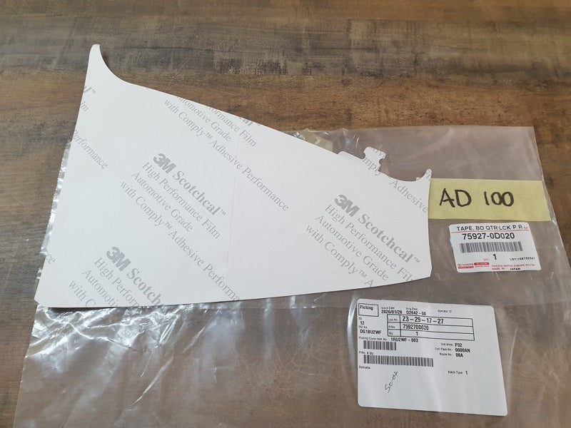 Original New Toyota Yaris Right Rear Door C-Pillar Blackout Sticker