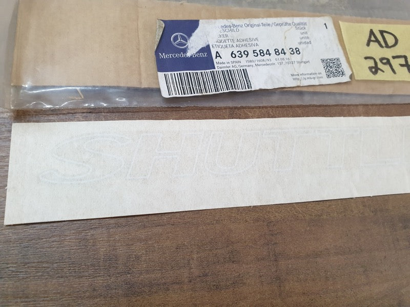 Original New Mercedes-Benz V-Class Viano W639 Tailgate 'SHUTTLE' Sticker