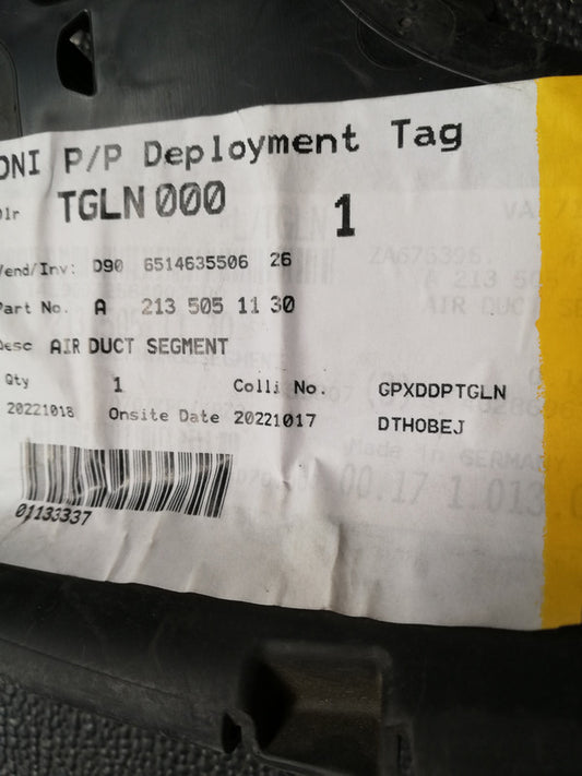 Mercedes-Benz E-Class W213 2016 Left Air Duct Segment