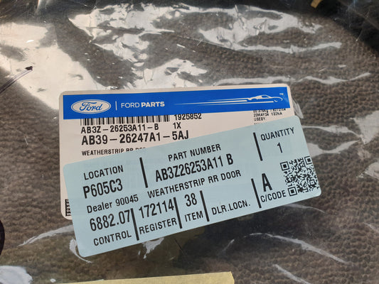 Ford Ranger Left Rear Door Seal Rubber