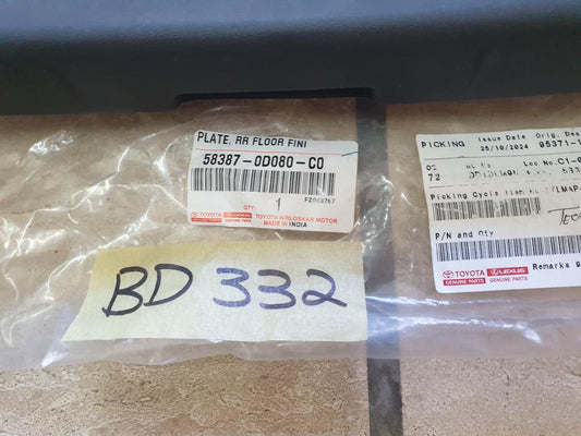 Original New Toyota Etios Rear Floor Finishing Plate