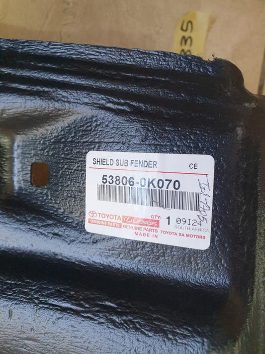 Original New Toyota Hilux Left Front Fender Liner