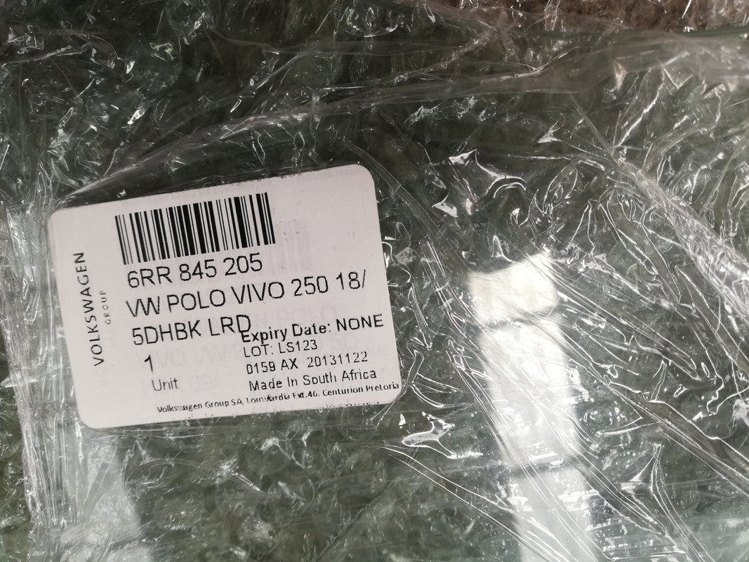 Volkswagen Polo Vivo 2020 Left Rear Door Glass/Window