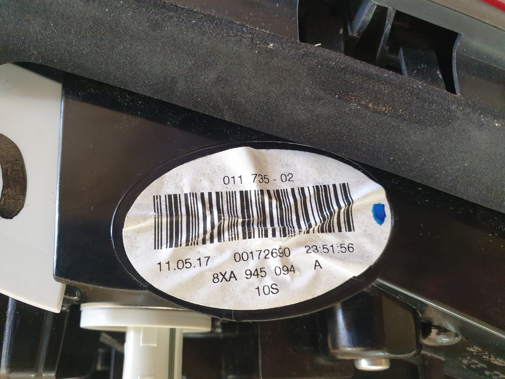 Audi A1 2017 Right Taillight Motor Vehicle Lighting