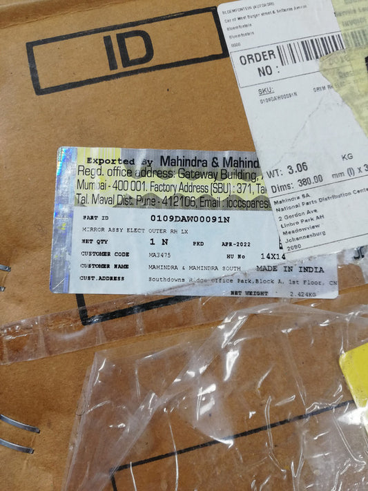 Mahindra XUV500 2014 Right Outer Mirror Complete