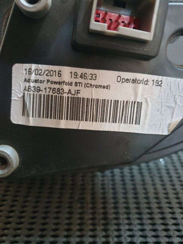 Ford Ranger 2016 Left Outer Mirror Incomplete, Chrome Cover, No Mirror Glass