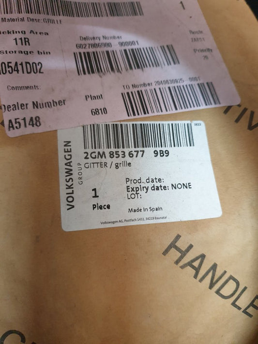 Volkswagen T-Cross 2023 Front Bumper Lower Grille Frame