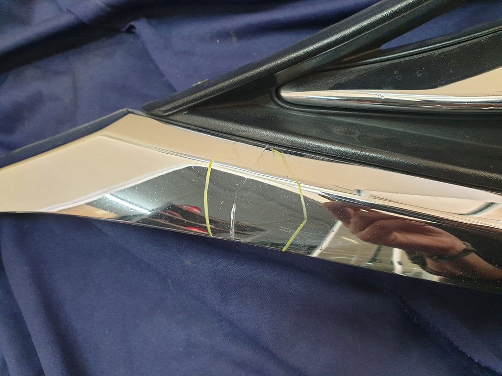Toyota Starlet Radiator Grille - Chrome Moulding Ruined