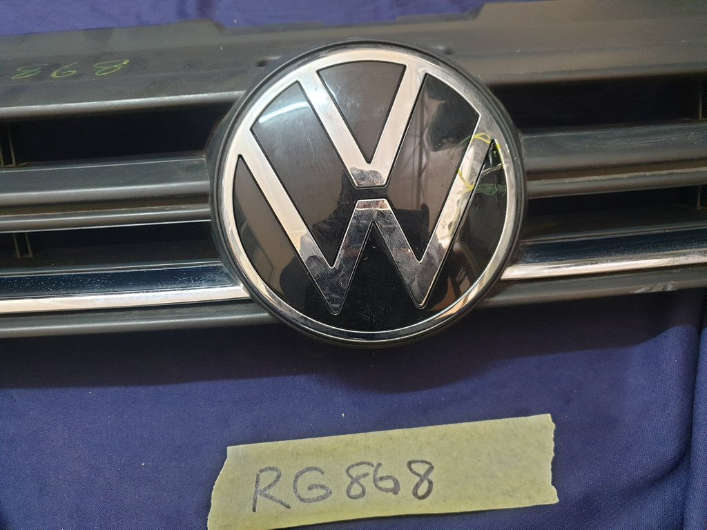 Volkswagen Polo 2018, 2019, 2020, 2021, 2022, 2023 Radiator Grille - Deep abrasion, Wear and Tear, Broken badge