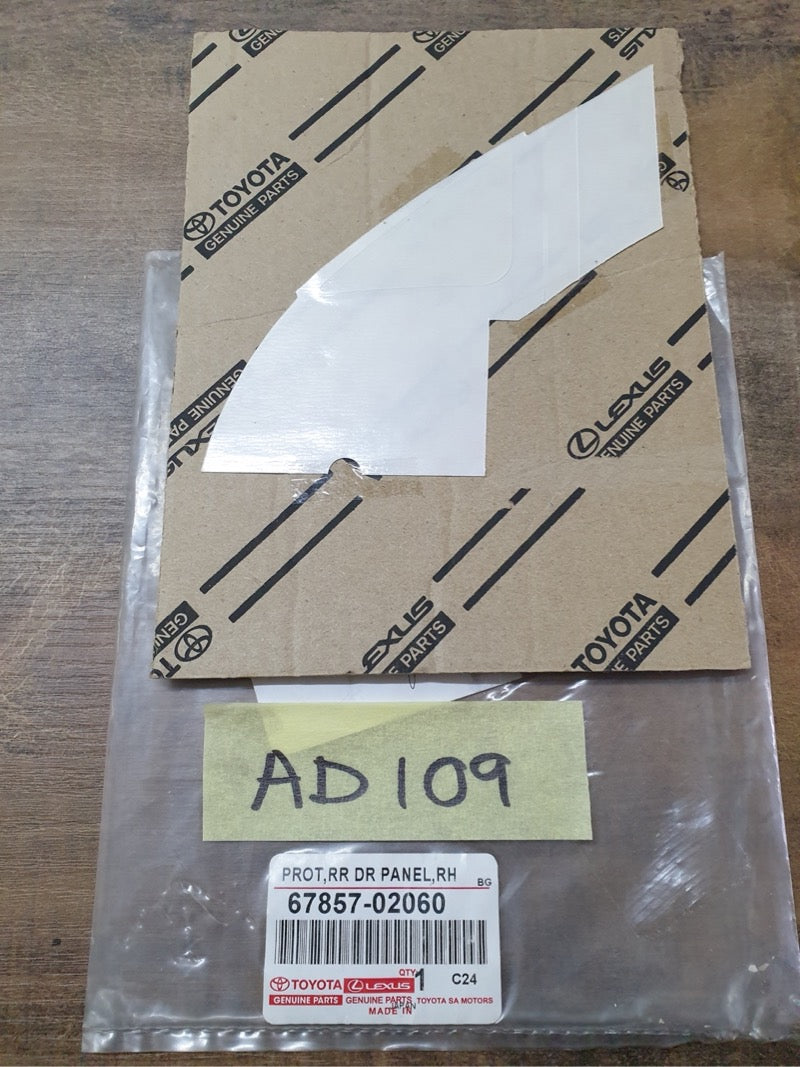 Original New Toyota Corolla Quest Right Rear Door Anti-Chipping Stone Decal Protective Foil