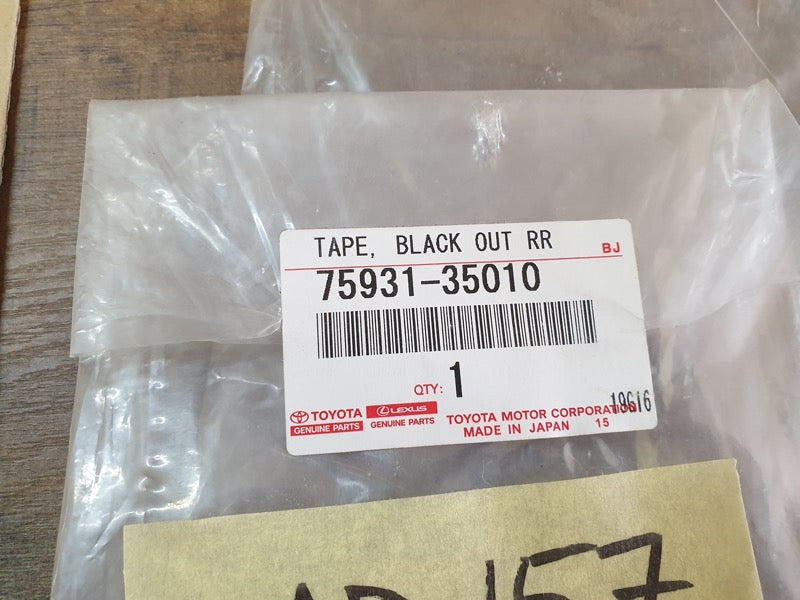 Original New Toyota Land Cruiser FJ Rear Door Upper Blackout Foil Stripe