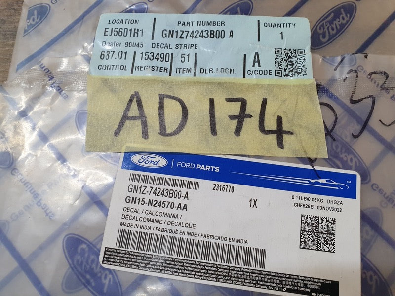 Original Used Ford EcoSport 2019 Right Rear Door Blackout Foil