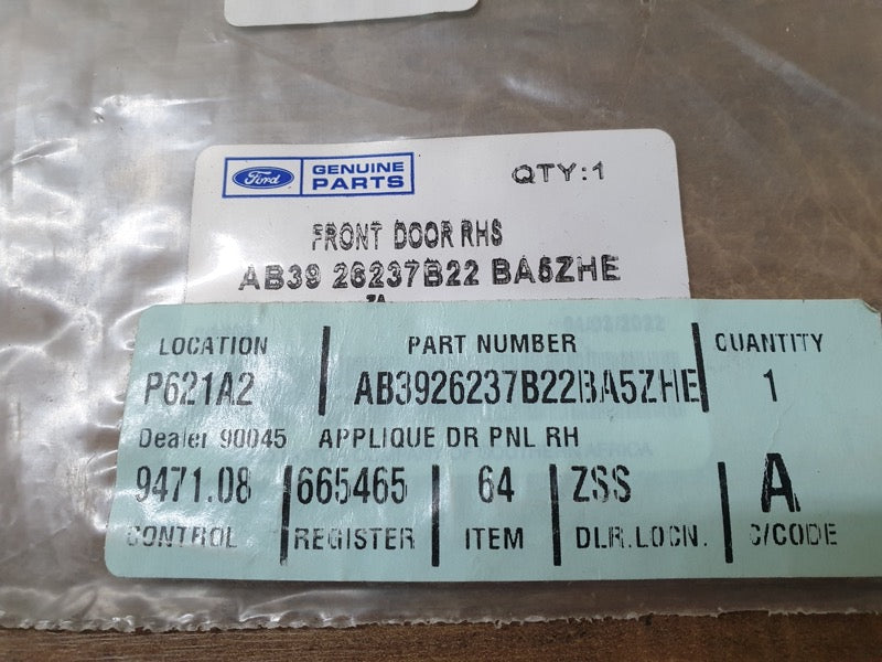 Original New Ford Ranger Right Front Door Blackout Foil