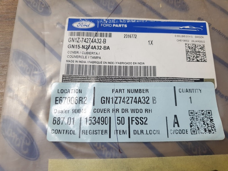 Original New Ford EcoSport 2019 Right Rear Door Rear Blackout Foil
