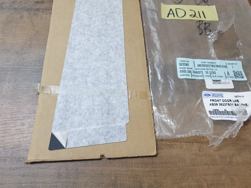 Original New Ford Ranger Left Front Door Blackout Foil