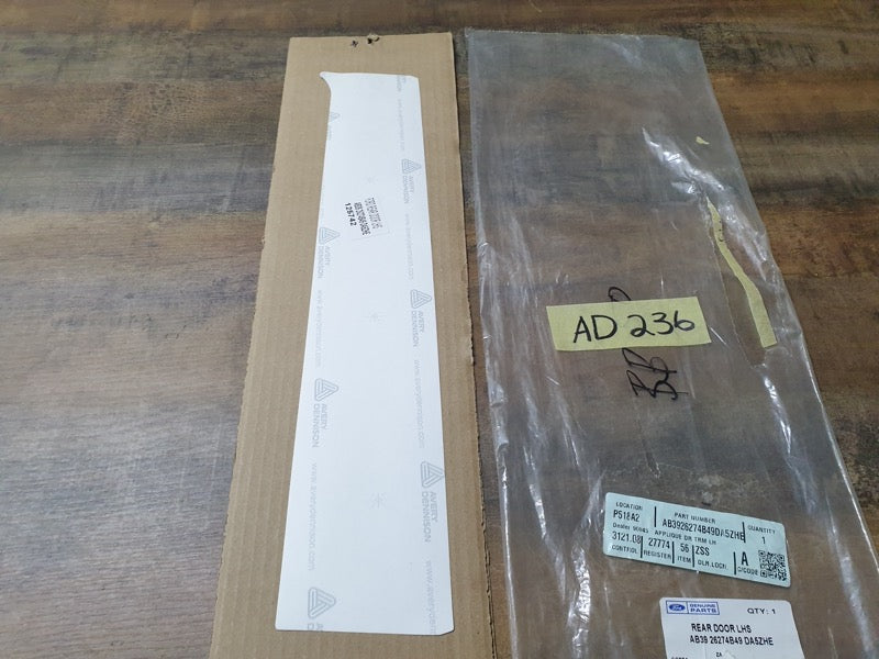 Original New Ford Ranger Left Rear Door Blackout Foil