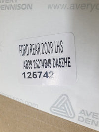 Original New Ford Ranger Left Rear Door Blackout Foil