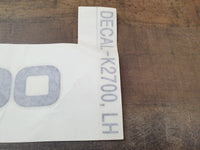 Original New Kia K2700 Door Sticker 'K2700'