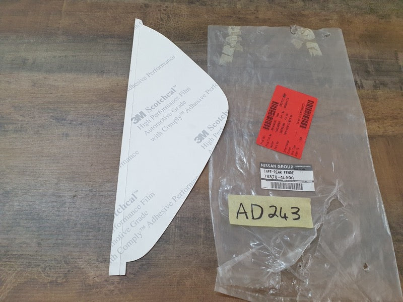 Original New Datsun Go Right Rear Fender Blackout Foil