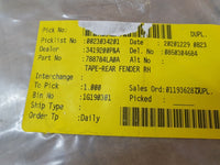 Original New Datsun Go Right Rear Fender Blackout Foil