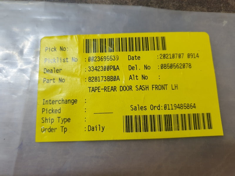 Original New Nissan Almera Left Rear Door Blackout Foil