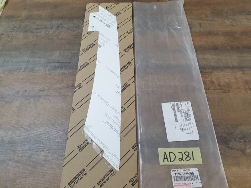 Original New Toyota Fortuner Right Rear Door Rear Blackout Foil