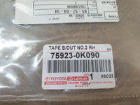 Original New Toyota Fortuner Hilux Right Rear Door Blackout Foil