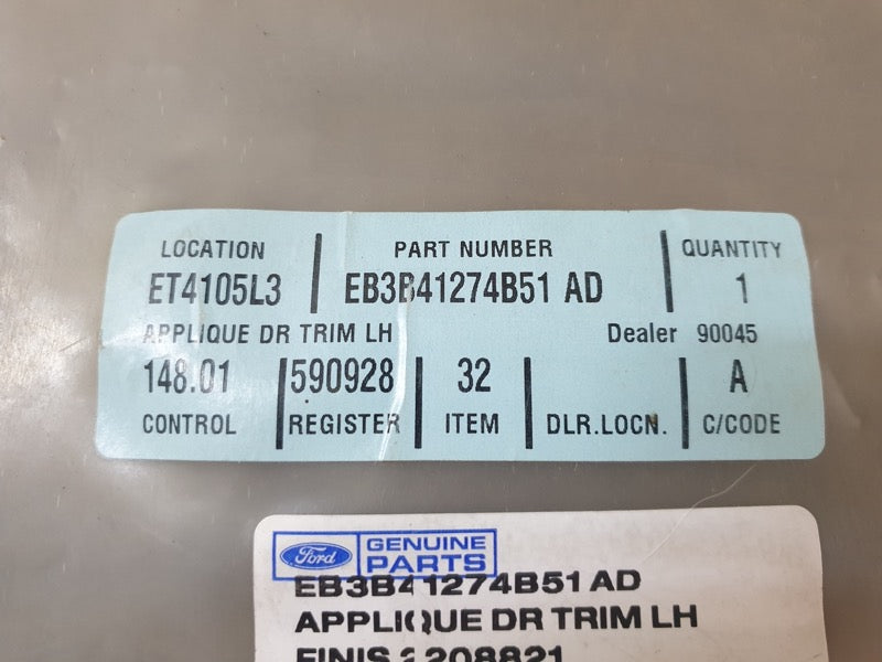 Original New Ford Everest Left Rear Door Rear Blackout Foil