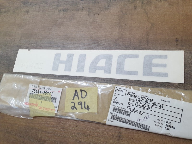 Original New Toyota Quantum Tailgate 'HIACE' Sticker
