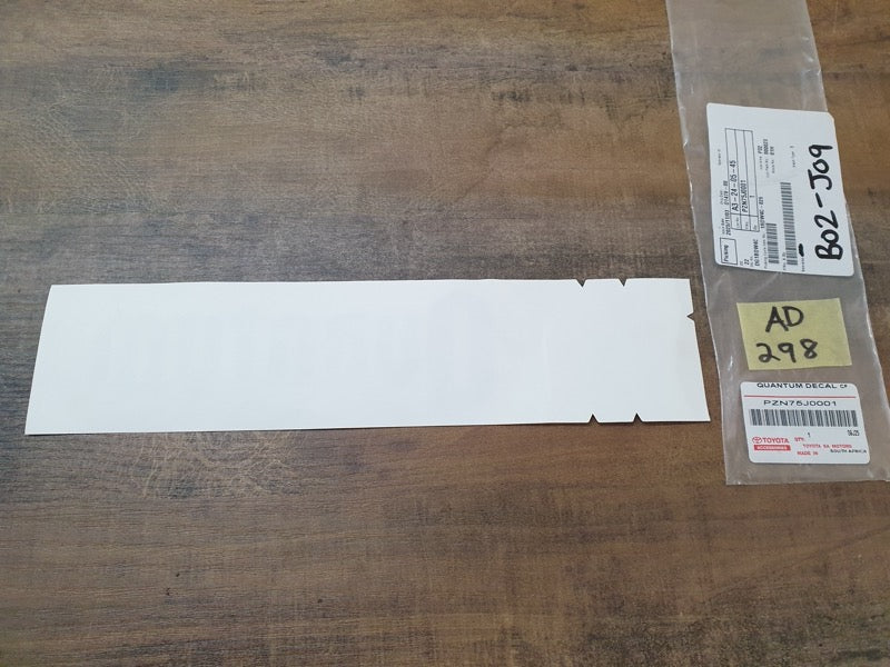 Original New Toyota Quantum Tailgate 'Quantum' Sticker