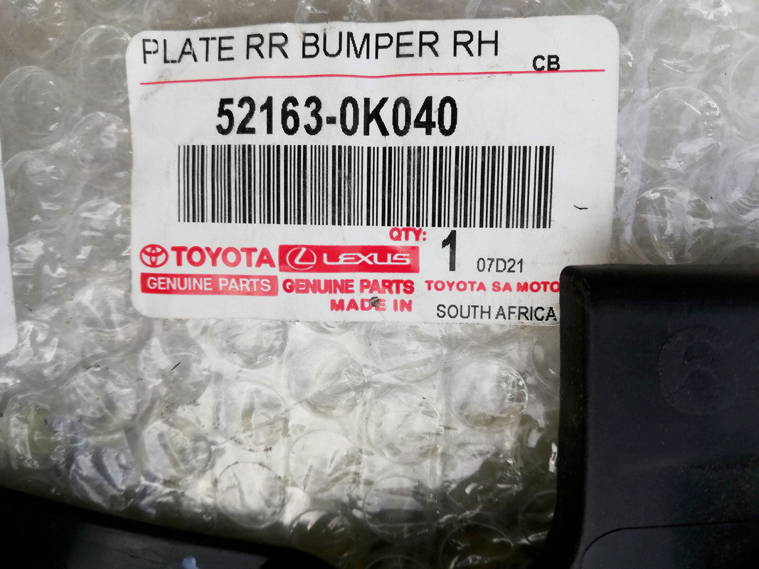Toyota Hilux 2019, 2020, Rear bumper end trim Right Rear Bumper Corner Cover Plate