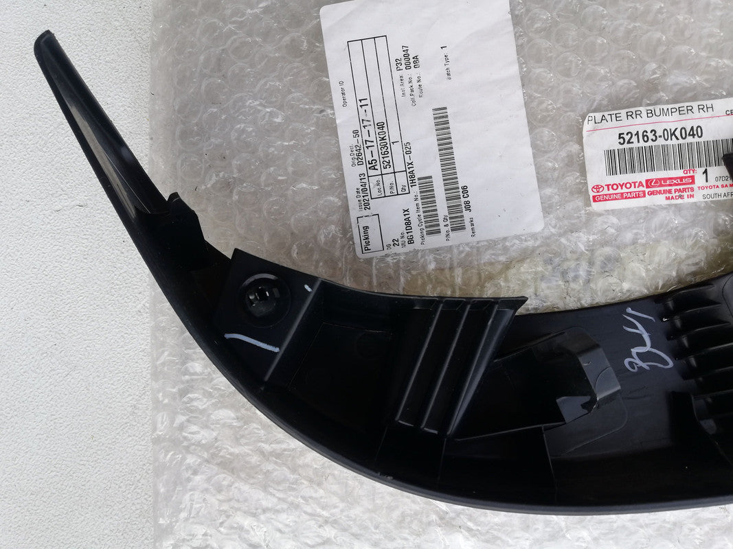 Toyota Hilux 2019, 2020, Rear bumper end trim Right Rear Bumper Corner Cover Plate