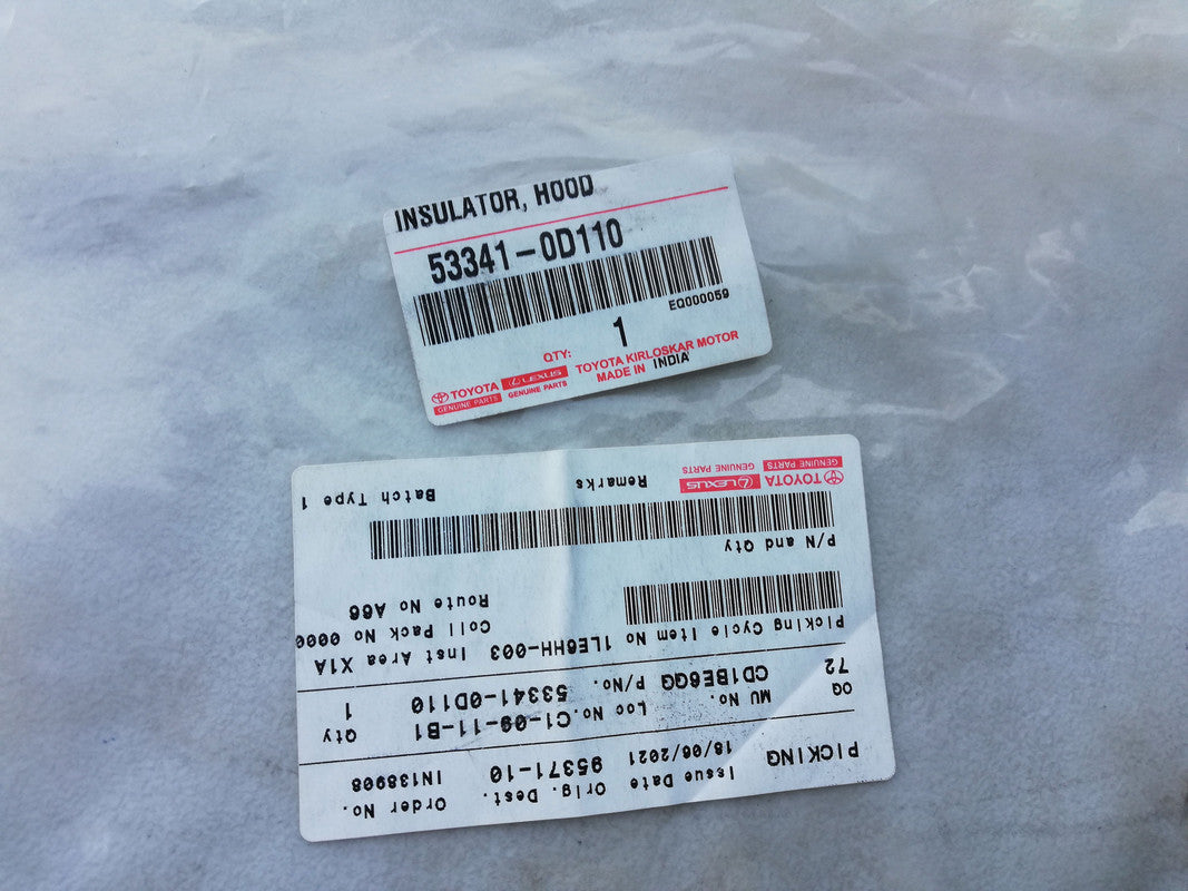 Toyota Etios 2016, 2017, 2018, 2019, 2020 Insulator Hood