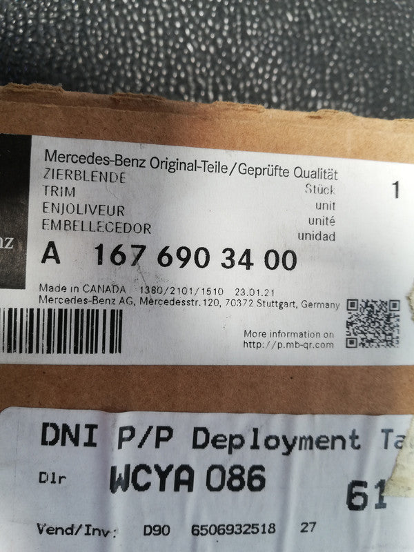 Mercedes-Benz GLE W167 2019 Right Front Door Blackout Moulding