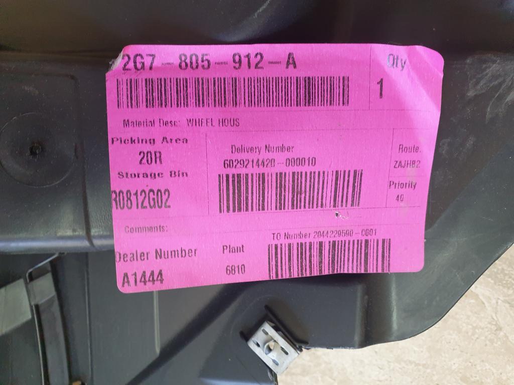 Original New Volkswagen Taigo Right Front Fender Liner