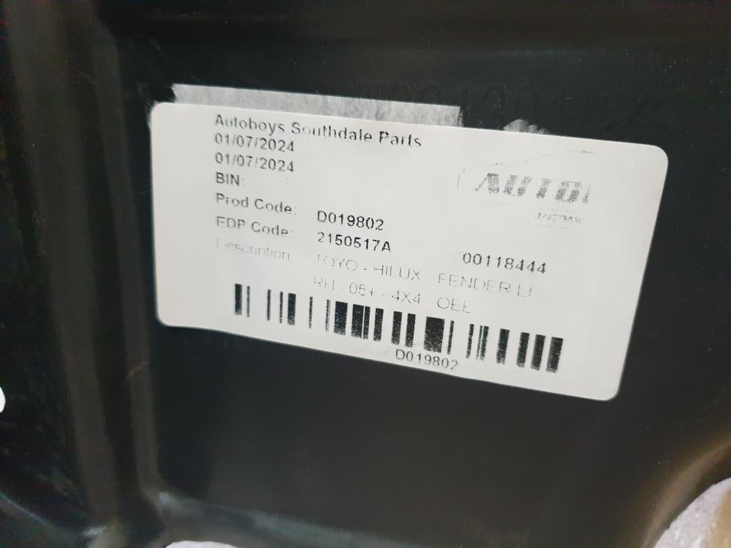 Toyota Aftermarket Hilux Right Front Fender Liner