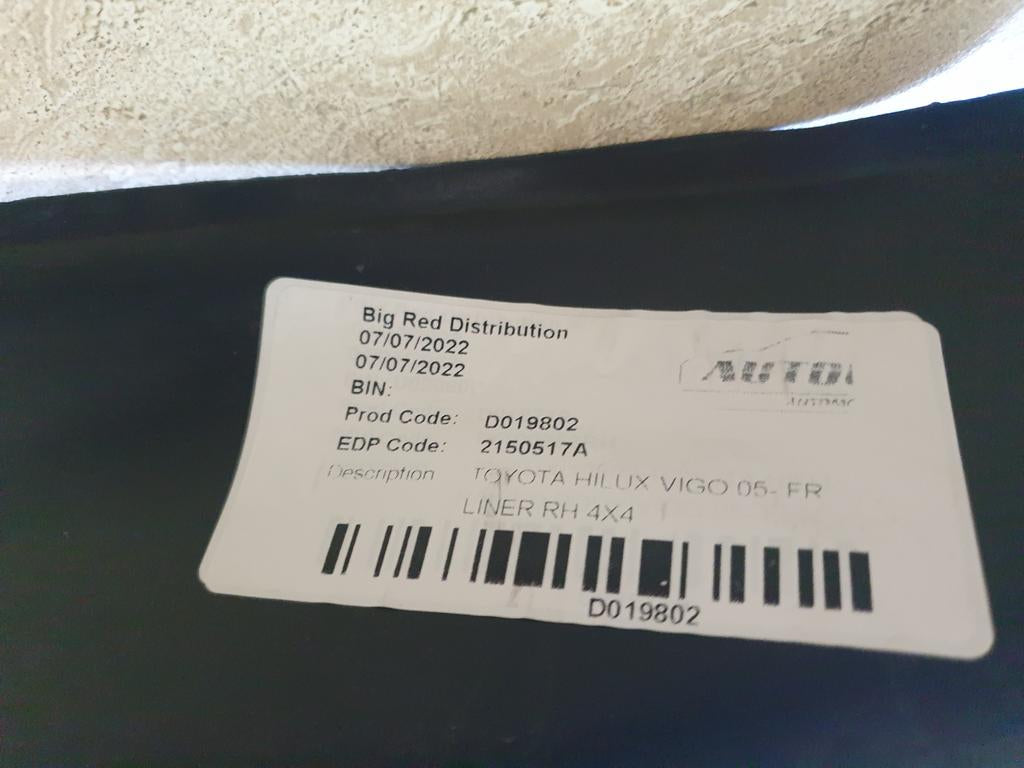 Toyota Aftermarket Hilux Right Front Fender Liner