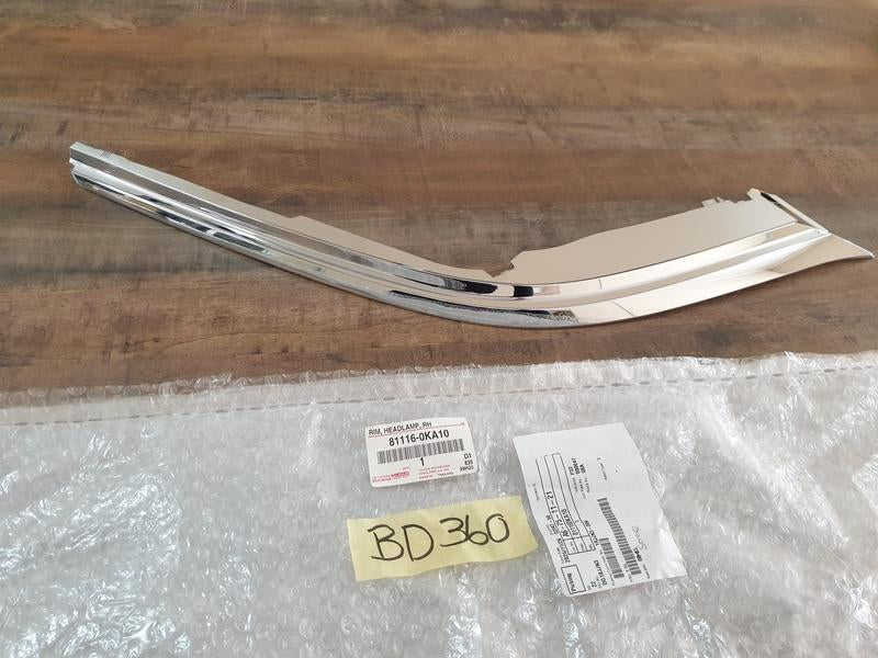 Original New Toyota Fortuner 2021 Right Front Headlight Chrome Moulding