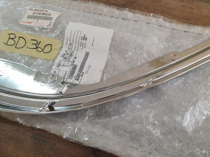 Original New Toyota Fortuner 2021 Right Front Headlight Chrome Moulding