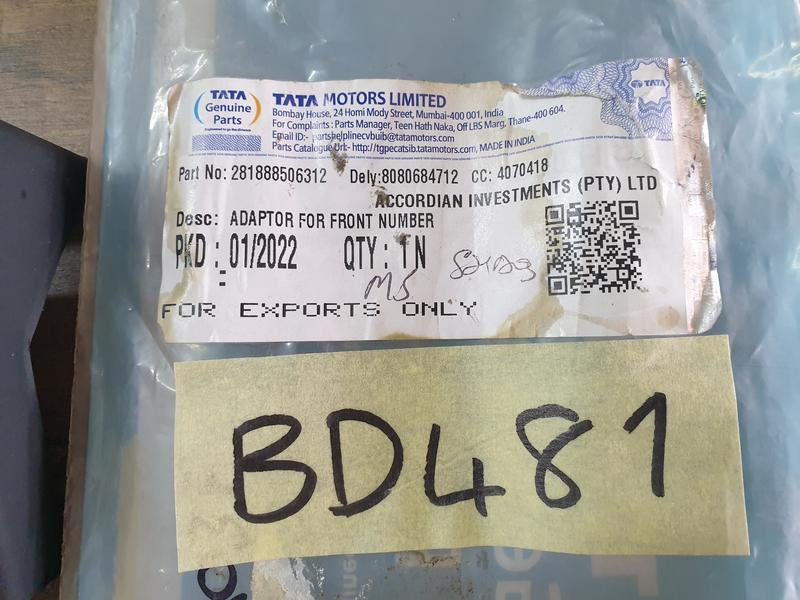 Original New Tata Super Ace Front Bumper Number Plate Base