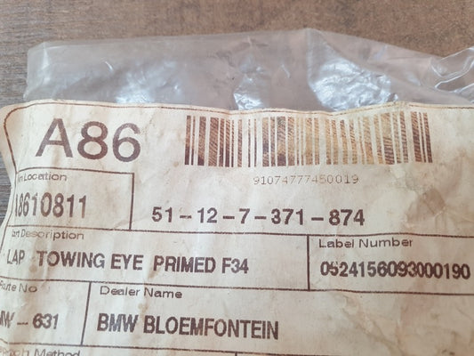 Original New BMW 3 Series F34 2015 Rear Bumper Towing Eye Cover