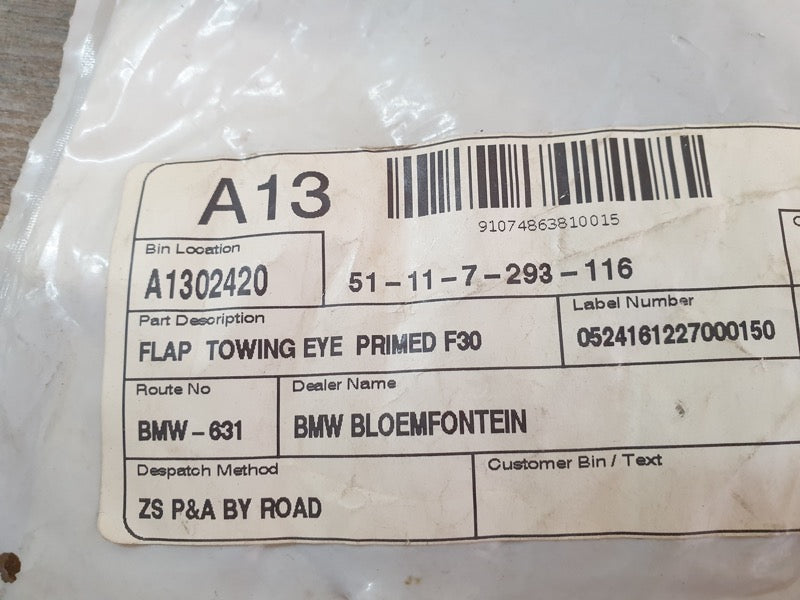 Original New BMW 3 Series F30 2013 Front Bumper Towing Eye Cover