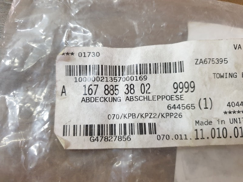 Original New Mercedes-Benz GLE W167 2022 Front Bumper Towing Eye Cover