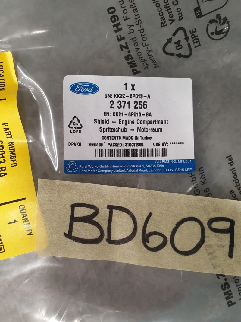 Original New Ford Tourneo Transit 2023 Lower Engine Splash Cover