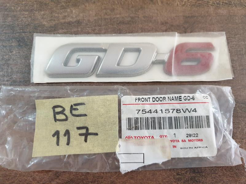 Original New Toyota Hilux "GD-6" Door Badge