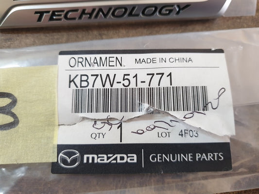 Original New Mazda CX-5 SKYACTIV TECHNOLOGY' Boot Lid Decal Badge