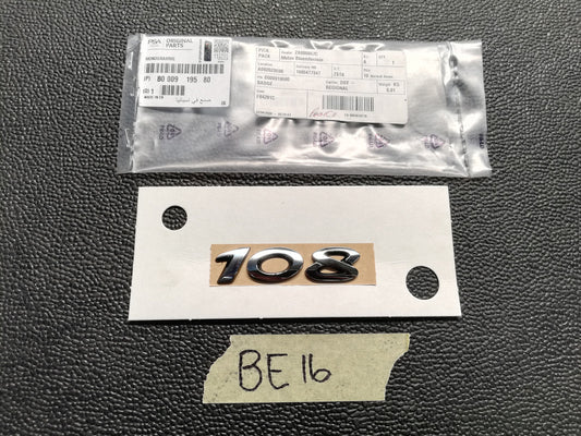 Original New Peugeot 108 Hatchback 2021 Tailgate Model Emblem "108"