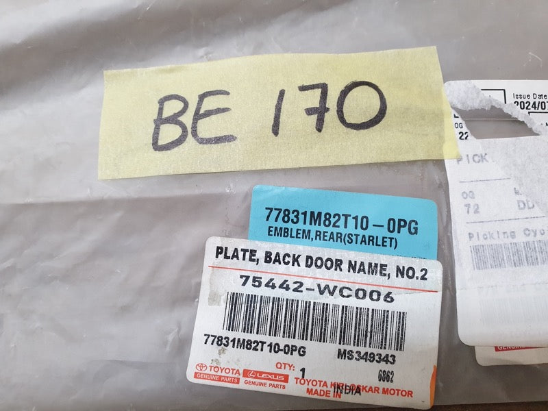 Original New Toyota Starlet Boot Lid 'STARLET' Badge