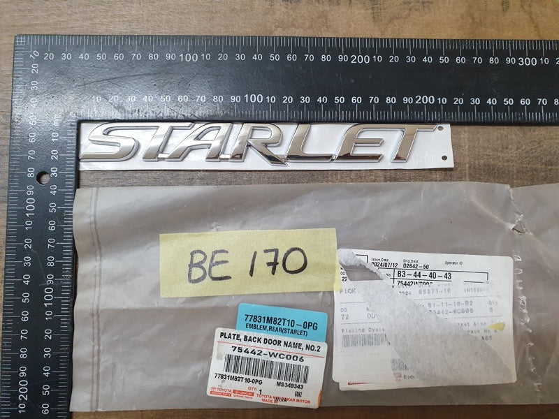 Original New Toyota Starlet Boot Lid 'STARLET' Badge