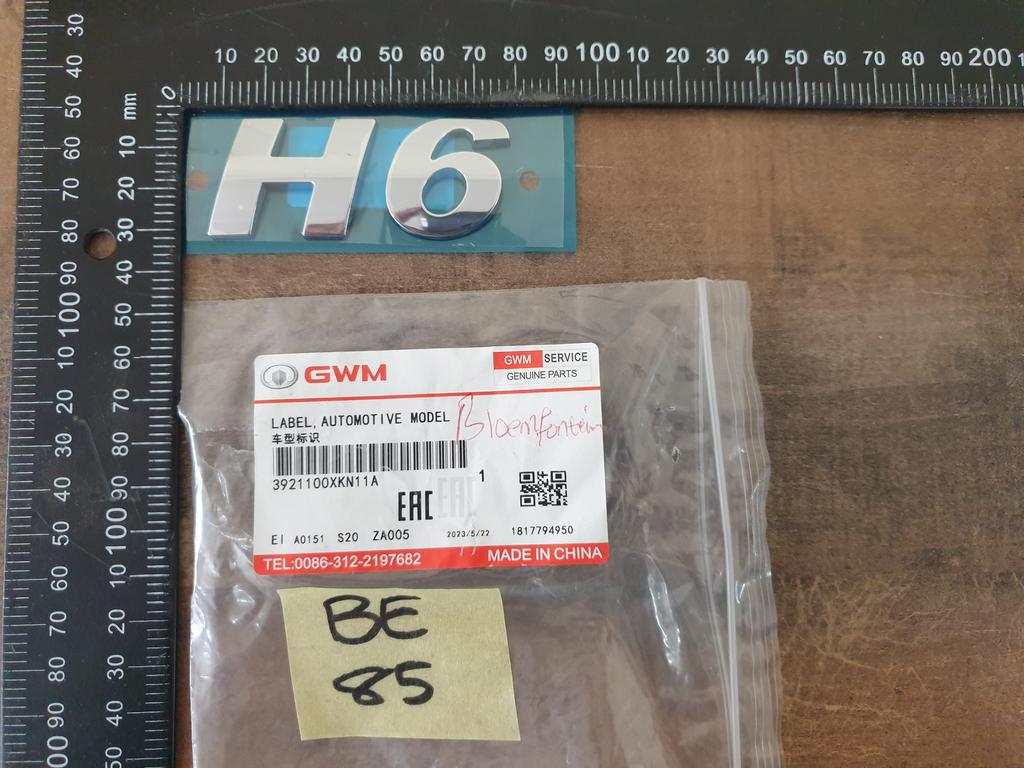 Haval H6 "H6" - Boot Lid Badge